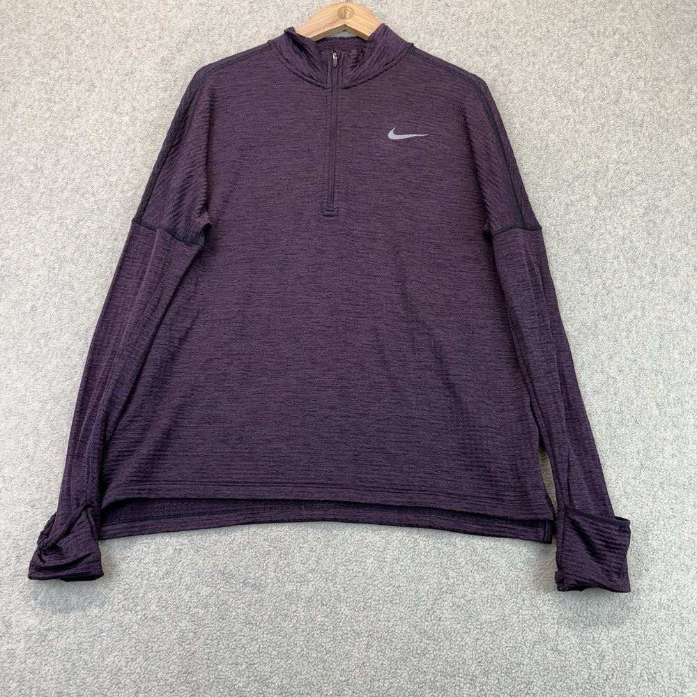 Nike Dri-FIT Element Womens Running Half Zip Pullover Purple Size Large